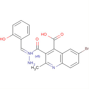 4-Quinolinecarboxylic acid, 6-bromo-2-methyl-,(2E)-2-[(2-hydroxyphenyl)methylene]hydrazide molecular structure