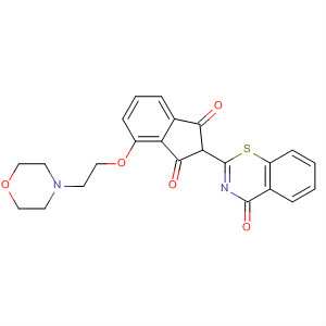 1H-Indene-1,3(2H)-dione,4-[2-(4-morpholinyl)ethoxy]-2-(4-oxo-4H-1,3-benzothiazin-2-yl)- molecular structure