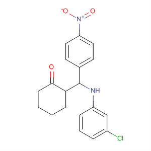 Cyclohexanone, 2-[[(3-chlorophenyl)amino](4-nitrophenyl)methyl]- molecular structure