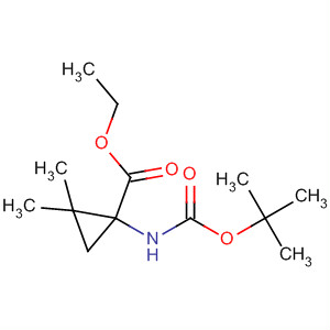 Cyclopropanecarboxylic acid,1-[[(1,1-dimethylethoxy)carbonyl]amino]-2,2-dimethyl-, ethyl ester molecular structure