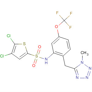 2-Thiophenesulfonamide,4,5-dichloro-N-[2-[(1-methyl-1H-tetrazol-5-yl)methyl]-5-(trifluoromethoxy)phenyl]- molecular structure